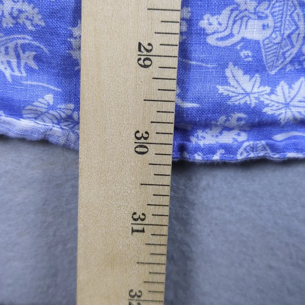 Polo Ralph Lauren Hawaiian Shirt Mens Large Blue White Chambray Long Sleeve